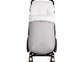Pasito a Pasito. Saco Silla María de polipiel y uso universal para el invierno. Funda cubre silla de paseo, cochecito, bugaboo. Cubierta Protectora y Saco doble relleno extraíble. Color Gris.