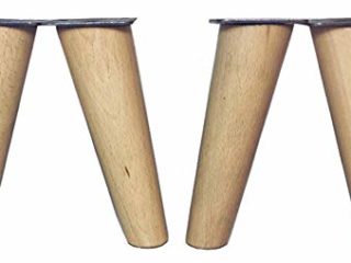 patas para muebles de madera. Patas inclinadas cónicas con placa de montaje ya instalada patas de madera para sofas mesitas armarios 15 cm alto