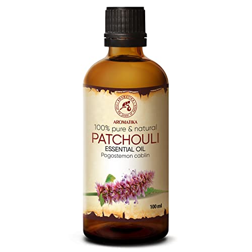 Patchouli Aceite Esencial para Aromaterapia - Relajación - Difusor Fragante - Lámpara de Aroma - Pogostemon Cablin - 100% Puro de Patchouli 100ml