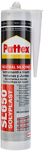 Pattex SL650, silicona neutra para ventanas y juntas, color negro, 300 ml