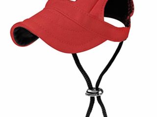 Pawaboo Gorra de Béisbol del Perro Gato,Ajustable Perro de Deporte al Aire Libre de Protección del Sol Sombrero de Béisbol Tapa Visera,Talla S,Rojo
