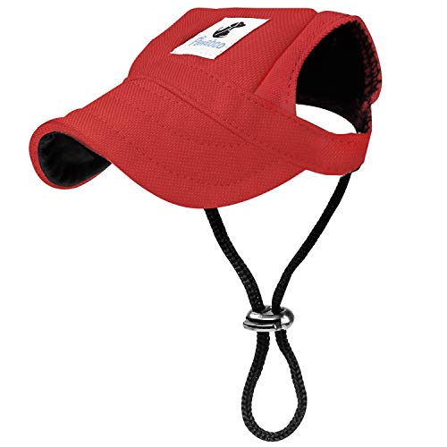 Pawaboo Gorra de Béisbol del Perro Gato,Ajustable Perro de Deporte al Aire Libre de Protección del Sol Sombrero de Béisbol Tapa Visera,Talla S,Rojo
