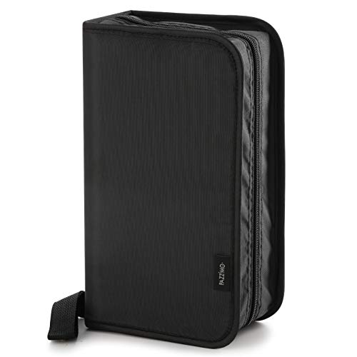 Pazzimo Porta CD para 120 Discos de DVD/CD/BLU-Ray - Estuche Organizador transportable para Guardar CDs con Fundas Protectoras - Negro
