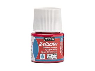 Pébéo 295046 - Tinte Opaco tornasolado Setacolor (1 Bote, 45 ml, Color Rojo pasión)
