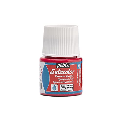Pébéo 295046 - Tinte Opaco tornasolado Setacolor (1 Bote, 45 ml, Color Rojo pasión)