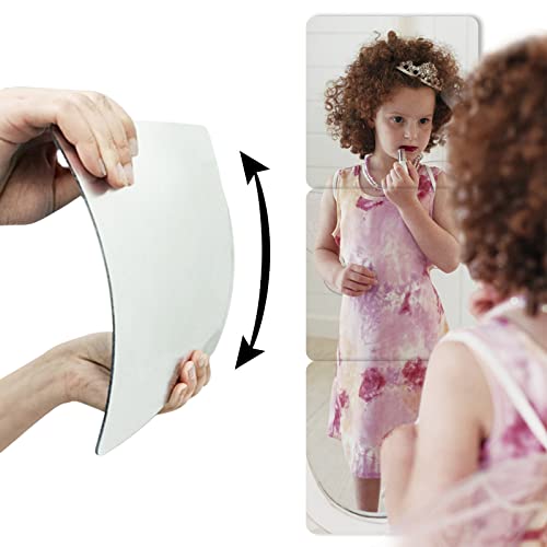 PEALOV Espejo De Acrílico,espejo Suave Sin Vidrio Espejo Irrompible Espejo De Cuerpo Entero Espejo De Pared Sin Marco Espejo De Fitness Para El Hogar,Prueba De Explosiones,grosor 3mm(3 Piezas)40x40cm