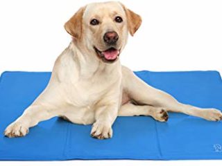 Pecute Alfombra Refrescante para Perro Actualización Engrosada 0.4mm 300D Oxford Alfombrilla de Refrigeración Automática para Animales de Compañía (L 50 * 90cm)