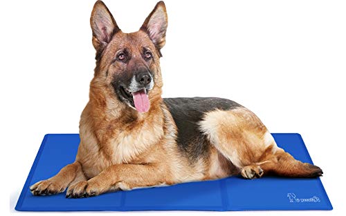 Pecute Alfombra Refrescante para Perro Actualización Engrosada 0.4mm 300D Oxford Alfombrilla de Refrigeración Automática para Animales de Compañía (XXL 140*90CM, Azul)