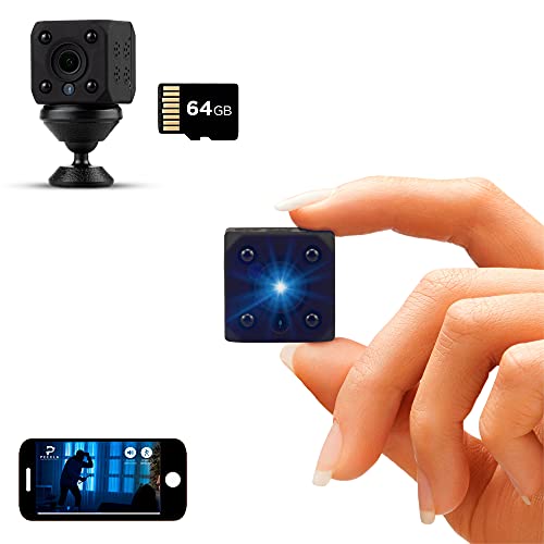 Peecla Mini Camara Wifi Tarjeta De Memoria Microsd De 64gb Vigilancia Interior Hd Ip Alarmas Para Casa Espia Oculta Spy Cam Con Infrarrojos Sin Hilos Con App Microcámara Grabadora De Voz Antirrobo