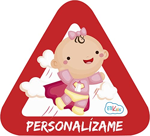 Pegatina Bebé a Bordo personalizable. Adhesivo vinilo para coche o moto. Sticker 15 x 13'7 cm.