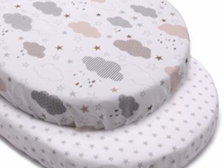 PEKITAS Sábana 75x33cm / 72X33cm Ajustable para Colchón Capazo/Carro/Cochecito de bebé para Niños y Niñas con Elástico Se Adapta a Julius Zöllner, Träumeland, Alvi, FabiMax