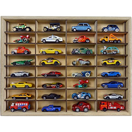 PELLER'S Estante de Almacenamiento para Modelos de Coches y automóviles, Caja de Almacenamiento, Estante de exhibición de Mini automóvil. 32 Compartimentos.