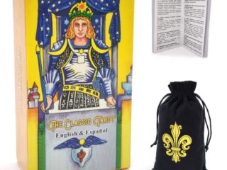 Pelucton Cartas del Tarot en Español para Principiantes, Edición en Español e Inglés de la Baraja de Tarot Clásica de 78 Cartas con Libro Guía y Bolsa de Terciopelo.