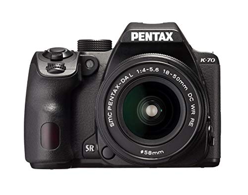 Pentax K-70 - Cámara réflex (Objetivos 18-50 mm y 50-200 mm, 24 MP, sensibilidad ISO hasta 102400) Color Negro