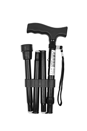 PEPE - Bastones Plegables para Mayores, Bastones para Mayores Hombre, Bastones para Caminar Ancianos, Bastón Plegable Mujer, Bastones para Mayores Extensible, Ajustable en Altura, Color Negro.