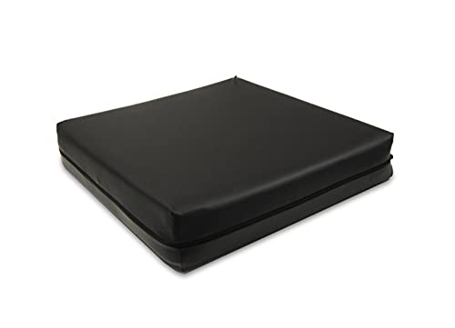 Pepe - Cojín Antiescaras (42x42x8 cm), Cojín Postural Mayores, Cojín Antiescaras para Silla de Ruedas, Cojín Antiescaras Viscoelástico, Cojín Espuma Viscoelástica, Negro (Fabricado en España).