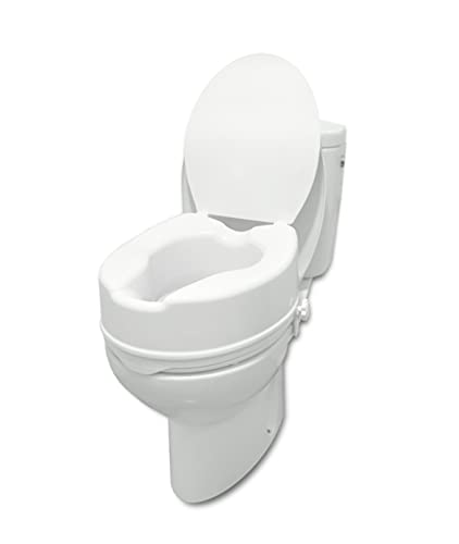 PEPE - Elevador WC con Tapa (15 cm de altura), Alzador WC Adulto, Asiento Elevador WC, Elevador WC Universal, Asiento WC Ortopédico, Elevador Inodoro Personas Mayores y Minusválidos, Blanco.