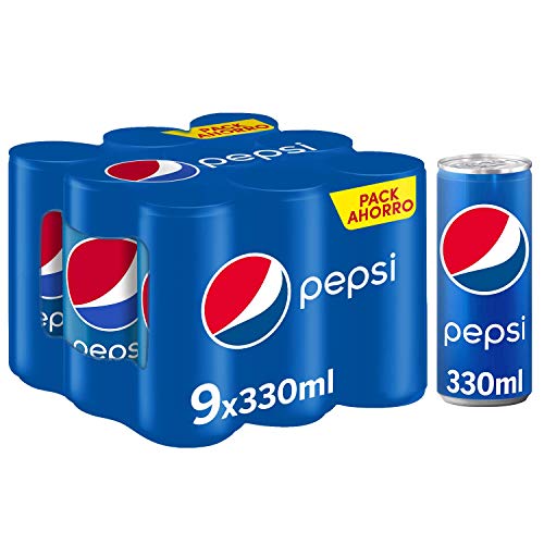 Pepsi 330ml - Refresco de Cola, Pack de 9