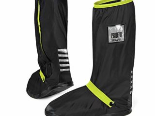 PERLETTI - Cubrecalzados Impermeables Negros Altos - Cubrezapatillas Reflectantes Antideslizantes - Galochas Lluvia Nieve - Protectores Zapatos PVC Resistentes y Reutilizables (M 40/42, Verde Lima)