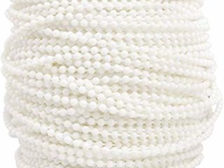 Persianas Cuerda, 100M Romano Pantalla Cadena de Cuentas Cuerdas Cortable Rodillo Cortina Persiana Cadena para Estor Enrollable Ajuste, Plástico Blanco Levantar Pantalla Cable