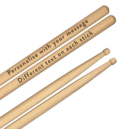 Personalizado Grabado Personalizado Baquetas 5A Premium Calidad Madera de Arce Cualquier Mensaje Texto Madera Punta