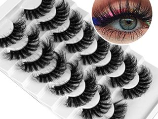 Pestañas Postizas 8 pares de Pelo Artificial 8D Multipack, Tiras Completas, Natural Pestañas Falsa Largas Adecuado para Trabajar Citas Fiesta (QZ-02)