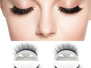 Pestañas postizas autoadhesivas reutilizables sin pegamento ni delineador de ojos pestañas fáciles de poner antideslizantes impermeables para mujeres 2 pares (F09)