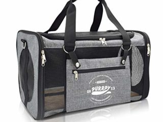 PETCUTE Transportín Perro Gato Bolsa De Transporte Plegable para Mascotas Jaulas para Perros Pequeño Medianos Coche Avion Cabina homologado Portador de Viaje hasta 10 Kg
