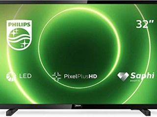 Philips 32PHS6605/12 Televisor de 32 Pulgadas (LED TV, Pixel Plus HD, Saphi Smart TV, Altavoces de Rango Completo, 3 x HDMI, 2 x USB, optimo para Gaming), Color Negro Brillante (Modelo de 2020/2021)