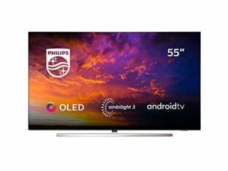 Philips 55OLED854/12 - Televisor Smart TV OLED 4K UHD, 55 Pulgadas, Android TV, Ambilight 3 Lados, HDR10+, Dolby Vision, Google Assistant, Compatible con Alexa, Color Gris