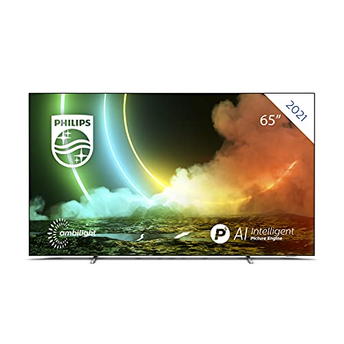 Philips 65OLED706/12 4K UHD OLED Android TV, 65 Pulgadas 4K Smart TV con Ambilight, Imagen Vibrante HDR, Dolby Vision cinematográfico y Sonido Atmos, Compatible con Google Assistant y Alexa