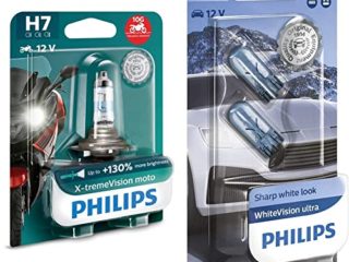 Philips automotive lighting 12972XV + BW X-tremeVision 130% H7 lámpara Faro de Moto, 1 Unidad + Philips WhiteVision ultra W5W bombilla de señalización, blister doble