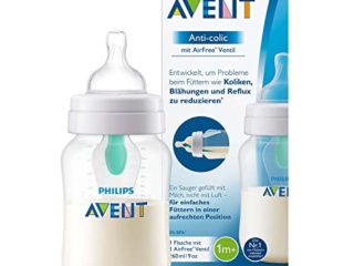 Philips Avent Scf813/14 - Biberón Anti Cólicos con Sistema Patentado Airfree, 260 Ml, Silicona, Transparente