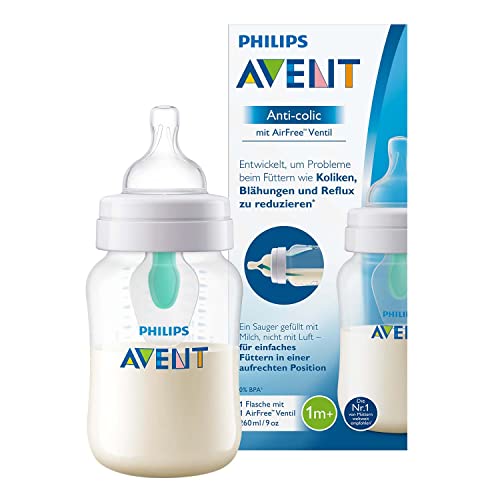 Philips Avent Scf813/14 - Biberón Anti Cólicos con Sistema Patentado Airfree, 260 Ml, Silicona, Transparente