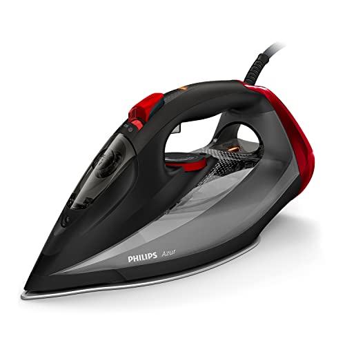 Philips Azur Plancha de Vapor - 2600W, 50g/min, Golpe de Vapor 250g, Suela SteamGlide Advanced, Negro (GC4567/80)