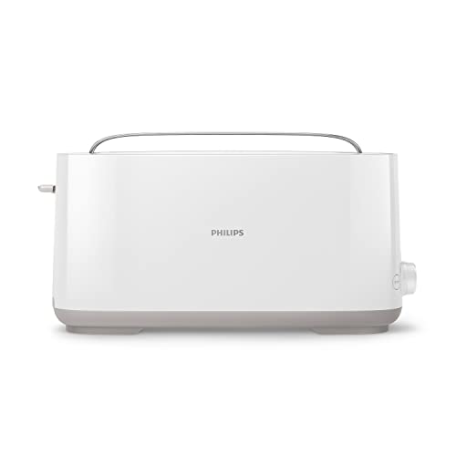 Philips Daily HD2590/00 -Tostador 950w, Ranura Larga, 8 Funciones, Color Blanco