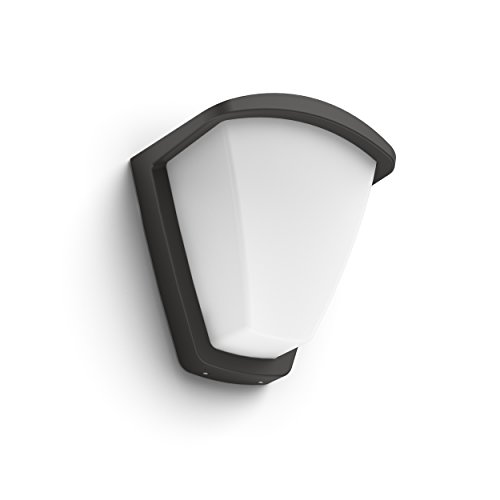 Philips Lighting myGarden Aplique iluminación Exterior, Resistente a la Humedad y la Intemperie E27, Antracita, Blanco, sin bombilla