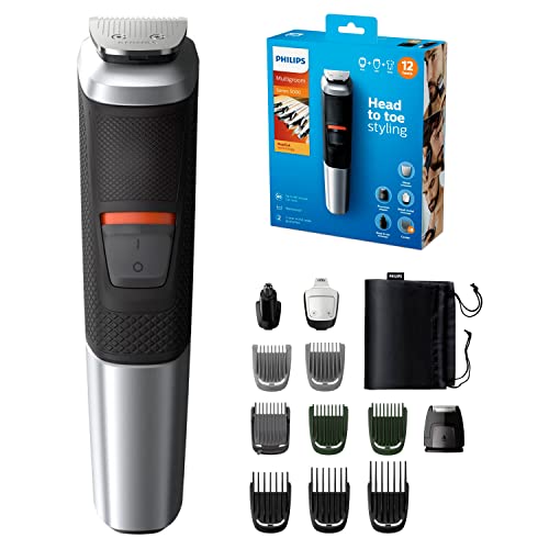 Philips MG5740/15 - Recortadora todo en uno 12 en 1, para barba, pequeños detalles, vello, nariz y orejas, cortapelos, depiladora corporal cara, cuerpo, cabeza