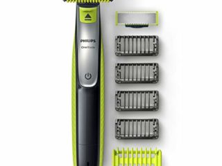 Philips OneBlade Cara + Cuerpo QP2630/30 - Recortador de Barba recargable, 4 Peines-guía para barba y 1 para Cuerpo, Recorta, Perfila y Afeita en seco y húmedo, Color Carbón Vegetal, Cal, Plata, Verde