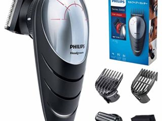 Philips QC5580/32 - Cortapelos con cabezal con giro de 180º para un mejor alcance. Incluye cabezal de corte con peine de 14 posiciones y cabezal de afeitado, red + recargable, negro