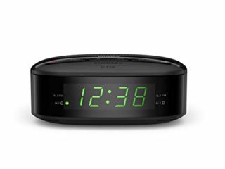 Philips Radiodespertador R3205/12 FM Radio (Alarma Dual, Temporizador, Diseño Compacto, Radio Digital FM, Batería de Reserva), Color Negro - Modelo de 2020/2021