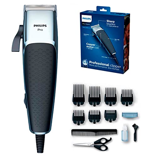 Philips Serie 5000 HC5100/15 - Cortapelos profesional, ajuste nivelador pulgar, 7 peines, cable extralargo