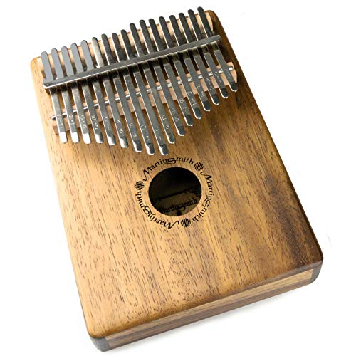 Piano de pulgar Kalimba Martin Smith de 17 teclas con notas grabadas, estuche protector y martillo de afinación