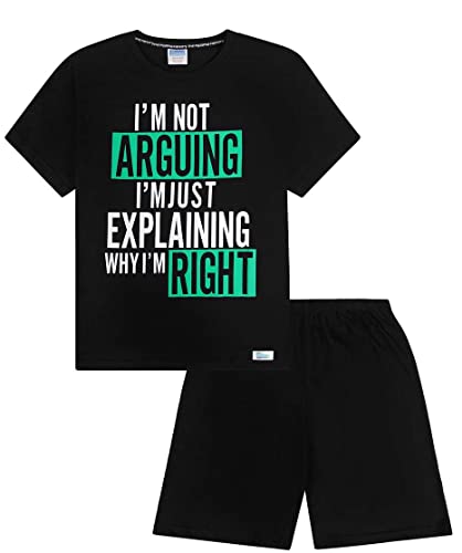 Pijama corto de algodón con texto en inglés "I'm Not Arging I'm Just Explaining Why I'm Right