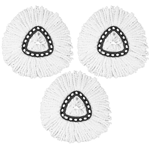 Pinsheng 3 Piezas Repuesto de Cabezal de Fregona, Triangular Cabezales de Recarga de la Fregona de Microfibra para Vileda Turbo, EasyWring 360 Grados Trapeador Giratorio Recambios de Mopas