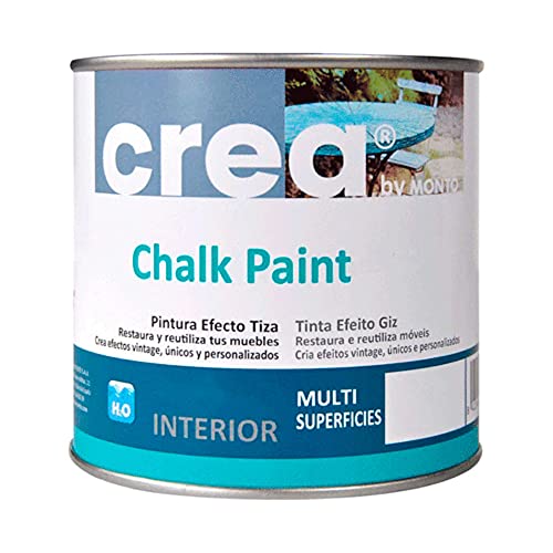 Pintura Mate al Agua para Crear Efectos Vintage o Envejecidos. Chalk Paint 500ml Gama Crea (Turquesa Vintage)