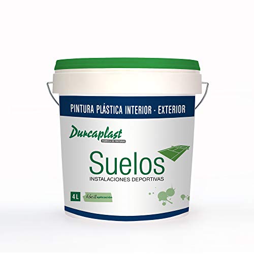 Pintura pistas deportivas antideslizante Durcaplast. Ideal para el pintado y señalización de pistas de tenis, pavimentos deportivos, hormigón, cemento, etc. (4 L, VERDE TENIS)