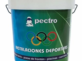 Pintura pistas deportivas PECTRO 4 L (5,7 KG) Pintura para pavimentos instalaciones deportivas en colores verde rojo gris blanco azul (Gris)