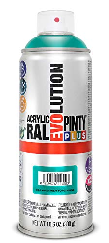 Pintura spray Acrílica Brillo PINTYPLUS EVOLUTION 520cc Mint turquoise Ral 6033