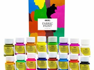 Pintura Textil Permanente y Lavable Nazca Colors – Set 16 Colores x 30ml – Pintura Acrílica para Tela ideal para Pintar Ropa, Camisetas, Vaqueros, Zapatillas, Accesorios Textiles – Excelente Cobertura